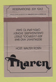 Matchbook Cover - Tharen Restaurant Darlington Sydney Australia 40 Strike