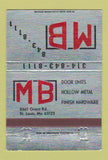 Matchbook Cover - MB Doors Locks Security St Louis MO 40 Strike