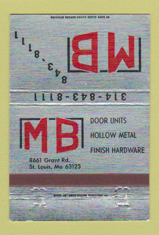Matchbook Cover - MB Doors Locks Security St Louis MO 40 Strike