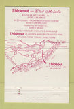 Matchbook Cover - The Hideout Club Meladu Mount Laurel NJ 40 Strike
