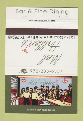 Matchbook Cover - Mel Hollen's Restaurant Addison TX 40 Strike