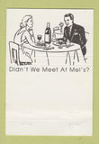 Matchbook Cover - Mel Hollen's Restaurant Addison TX 40 Strike