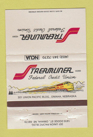Matchbook Cover - Streamliner Credit Union Omaha NE WORN 40 Strike