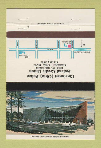 Matchbook Cover - Cincinnati OH Police Credit Union 40 Strike