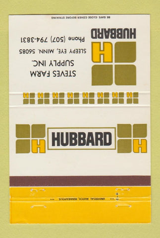 Matchbook Cover - Hubbard Feeds Sleepy Eye MN 40 Strike