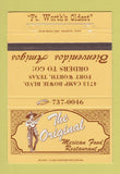Matchbook Cover - Mexican Food Restaurant Fort Worth TX 40 Strike