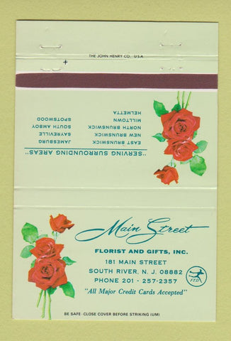 Matchbook Cover - Main Street Flowers South River NJ 40 Strike