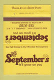 Matchbook Cover - September's Restaurant Seaford LI NY 40 Strike