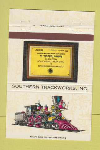 Matchbook Cover - Southern Trackworks Railroad Chattanooga TN 40 Strike