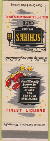 Matchbook Cover - Schieks Cafe Minneapolis MN