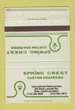 Matchbook Cover - Spring Crest Custom Drapes Brea CA 40 Strike
