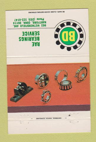 Matchbook Cover - Raoe Bearings Service Hartford CT 40 Strike