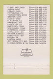 Matchbook Cover - Raoe Bearings Service Hartford CT 40 Strike