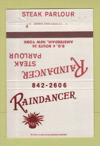 Matchbook Cover - Raindancer Steak House Amsterdam NY 40 Strike