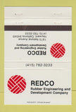 Matchbook Cover - Redco Rubber Engineering Hayward CA 40 Strike