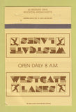 Matchbook Cover - Westgate Lanes Bowling Brockton MA WEAR 40 Strike