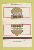 Matchbook Cover - Southern Command Army Air Force Exchange Service 40 Strike