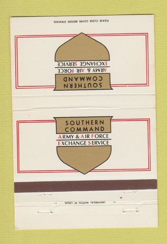 Matchbook Cover - Southern Command Army Air Force Exchange Service 40 Strike