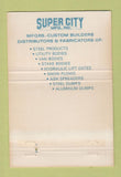 Matchbook Cover - Super City Manufacturing Somerset PA 40 Strike