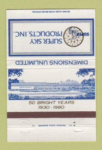 Matchbook Cover - Super Sky Products 1980 Thiensville WI 40 Strike