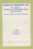 Matchbook Cover - Super Sky Products 1980 Thiensville WI 40 Strike