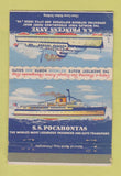 Matchbook Cover - SS Princess Pocahontas Chesapeake WORN 40 Strike