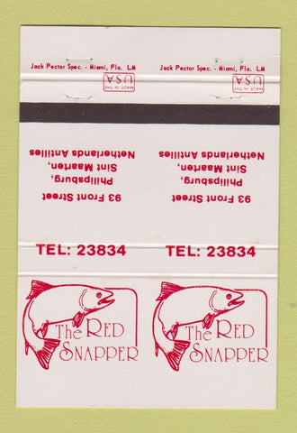 Matchbook Cover - Red Snaper Saint Maarten Antilles DOUBLE PRINT 40 Strike