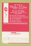 Matchbook Cover - Wallace W Long Funeral Home Bethlehem PA 40 Strike