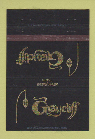 Matchbook Cover - Graycliff Hotel Restaurant Nassau Bahamas 40 Strike