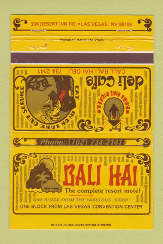 Matchbook Cover - Bali Hai Resort Las Vegas NV 40 Strike