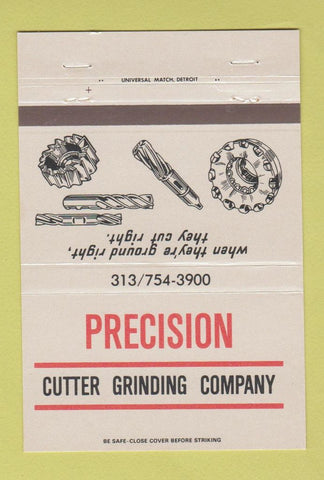 Matchbook Cover - Precision Cutter Grnding 40 Strike