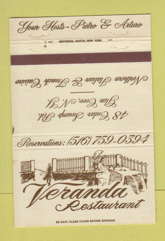 Matchbook Cover - Veranda Restaurant Glen Gove NY Italian 40 Strike