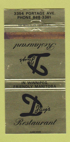 Matchbook Cover - D Jay's Restaurant Winnipeg MB WEAR 30 Strike