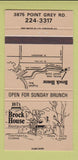 Matchbook Cover - Brock House Restaurant Vancouver BC 30 Strike