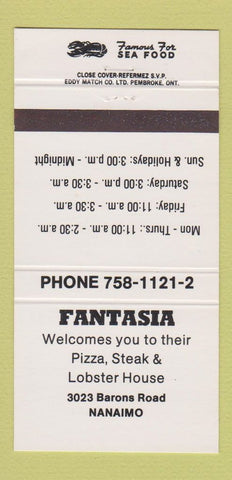 Matchbook Cover - Fantasia Restaurant Nanaimo BC 30 Strike