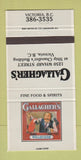 Matchbook Cover - Gallagher's Restaurant Victoria BC 30 Strike