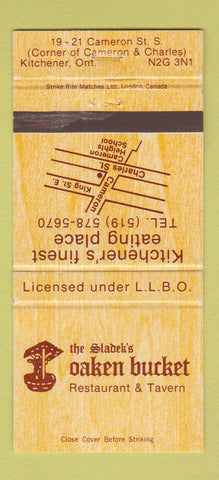 Matchbook Cover - Sladek's Oaken Bucket Restaurant Kitchener ON 30 Strike