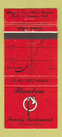 Matchbook Cover - Flamboro Restaurant Dundas ON WEAR 30 Strike