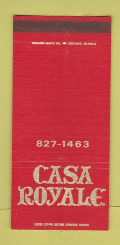 Matchbook Cover - Casa Royale Des Plaines IL 30 Strike
