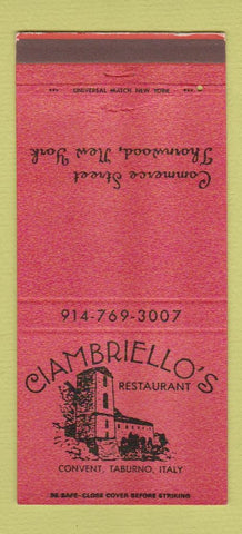 Matchbook Cover - Clambriello's Restaurant Thornwood NY 30 Strike