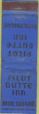 Matchbook Cover - Pilot Butte Inn Bend OR