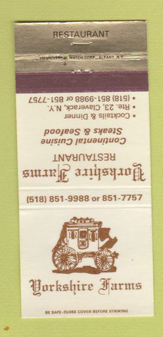 Matchbook Cover - Yorkshire Farms Restaurant Claverack NY 30 Strike