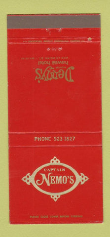 Matchbook Cover - Captain Nemo's Denny's Hawaii Hotel Waikiki 30 Strike
