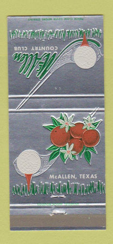 Matchbook Cover - McAllen Country Club TX oranges 30 Strike