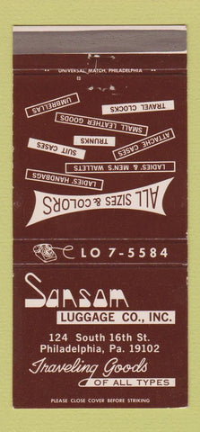 Matchbook Cover - Sanson Luggage Philadelphia PA Samsonite 30 Strike