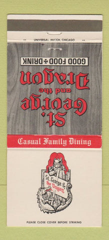 Matchbook Cover St George & The Dragon Restaurant Palatine Chicago IL 30 Strike