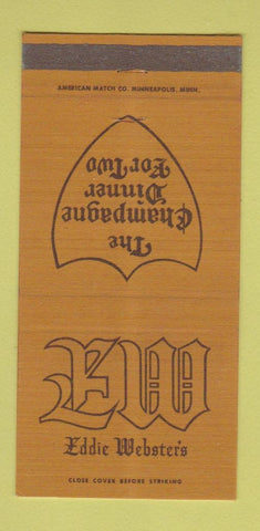 Matchbook Cover - Eddie Webster's Bloomington Minneapolis MN 30 Strike