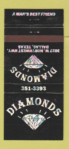Matchbook Cover - Diamond's Strip Club? Dallas TX 30 Strike