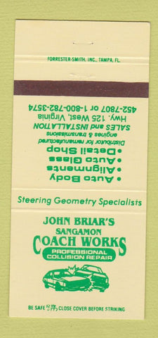 Matchbook Cover - John Briar's Auto Body West VA 30 Strike