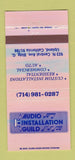 Matchbook Cover - Audio Installation Guild Upland CA 30 Strike